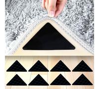 AiQInu 8 Pièces Anti Derapant Tapis, Lavable et Réutilisable Rug Grippers Antidérapant pour Tapis, Triangulaires Carpet Grippers Coin pour Sols Lisses, Cuisine, Salon
