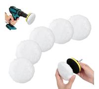 AiQInu 80mm Tampon Polissage En Laine, 7 Pièces Disque De Polissage, Pour Le Polissage Et Le Cirage De Voiture, Avec M10 Adaptateur De Perceuse