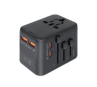 AiQInu Adaptateur Prise Universelle, Prise Internationale De Voyage, avec 2 USB-C et 2 USB-A, GaN 25W Prise Universelle Adaptateur Voyage pour USA UK AU EU