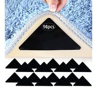 AiQInu Anti Derapant Tapis,Rug Grippers 16 Pcs Triangulaires Antidérapant pour Tapis,Anti Curling Carpet Grippers Coin,Lavable et Réutilisable Sticker Tapis Antidérapant pour Tous Les Sols Lisses