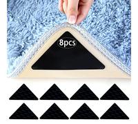 AiQInu Anti Derapant Tapis,Rug Grippers 8 Pcs Triangulaires Antidérapant pour Tapis,Anti Curling Carpet Grippers Coin,Lavable et Réutilisable Sticker Tapis Antidérapant pour Tous Les Sols Lisses