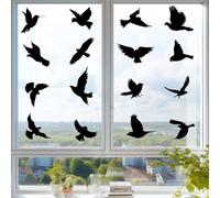 AiQInu Autocollants anti-collision pour oiseaux de fenêtre 16 Pcs,Noir Autocollant pour Vitre pour la Protection des Oiseaux
