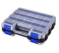 AiQInu Boite de Rangement Vis 34 Compartiments, Rangement Visserie avec Cloisons Amovibles, Boite a Vis pour Outils, Vis, Bricolage, Garage, Atelier (32x27x8cm)