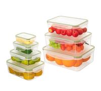 AiQInu Boîtes Alimentaires Hermétiques,7PCS (3.8L+2.5L+1.5L+1L+0.5L+0.24L+0.12L) Boîtes De Conservation Alimentaire Hermétiques, Sans BPA,Étanche, Plastique Empilable Pour Frigo&Micro-Ondes