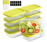 AiQInu Boîtes de conservation avec couvercle-10 x 0,52 L carrées, sans BPA, rangement et organisation des aliments, hermétiques, lavables au lave-vaisselle. Boîtes de congélation pour la préparation