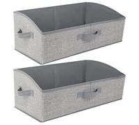 AiQInu Boîtes de Rangement en Tissu 28L,Panier Rangement 50x28.5x20cm,Grande Cube de Rangement Pliable en Tissu Ouvertes avec Poignées pour Vêtements, Jouets, Livres, Armoire,Lot de 2