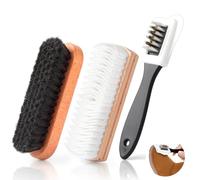 AiQInu Brosse à Chaussures en Daim 3 Pièces Brosse à Daim, Brosse à Chaussures, Brosse à Daim, Brosse en CRIN de Cheval, Brosse a Chaussures Multi-usages pour Daim, Nubuck, Cuir de Vachette