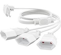 AiQInu Câble D'extension Euro 3 en 1, Rallonge Electrique 3m, Câble d'alimentation Plat et Rotatif 2.5A/250V, Rallonge Electrique Noire pour TV PC Outils Maison Bureau