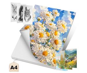 AiQInu Carnet de Papier Aquarelle A4-30 Feuilles 300g Coton 30 * 21CM, Surface Lisse, Qualité, Materiel Dessin pour la Peinture, Le Lettrage à la Main et Les Projets Artistiques