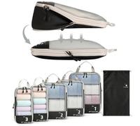 AiQInu Compression Rangement Valise Lot de 6, Packing Cubes Compression, Organisateur De Valise Compressible, Pochette Valise Organisateur