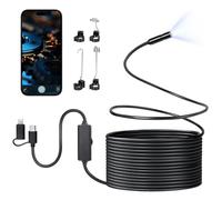 AiQInu Endoscopique D'inspection Serpent 1920P HD, IP67 Étanche, Caméra avec 8 Lumières LED pour Smartphone Android et iOS, Idéal pour Inspection Électrique, Canalisations et Véhicules (32.8 FT/10M)