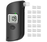 AiQInu Ethylotest Eectronique avec Affichage Numérique LCD,avec 20 Embouchures,Précision de Qualité, Alcootest Personnel pour Usage Domestique et Professionnel - Noir