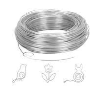 AiQInu Fil d'artisanat en Aluminium 1mm X 50M, Flexible Fil Aluminium Argent, Fil d'aluminium Pour L'Artisanat Et La Fabrication De Bijoux