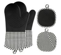 AiQInu Gant Four Silicone, Gant Cuisine Four Silicone 230°C Résistants, Gant Four Anti Chaleur AntidéRapants pour Cuisine Cuire Et Griller