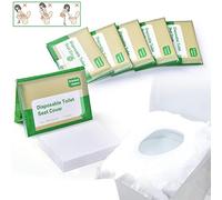 AiQInu Housse de Siège de Toilette Jetable 60 Pièces,Housse de Siège de Toilette en Papier Jetable,Facile à Transporter Housse de Toilette Publique Convenant aux Enfants et aux Adultes