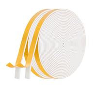 AiQInu Joint Fenetre Isolation, Joint Porte Mousse Adhésif 2 Rouleaux 12mm x 3mm x 5m Multi-fonction Caoutchouc Calfeutrage Joint Antichoc d'Isolation Phonique pour Meuble Protection de Climatiseur