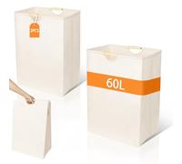 AiQInu Lot de 2 Panier à Linge 60l, Panier Linge Sale, Corbeille a Linge Pliable avec Anse, Panier à Linge pour Organiser, Jouets, Vêtement Pour Chambre à Coucherr, 56 * 40 * 27cm