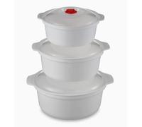AiQInu Lot de 3 bol Soupe Micro Ondes avec Couvercle à Valve, Round Dish Microwave, Multifonction Bol Plastique BPA Free, Lavable Lave-Vaisselle, Pour Repas, Stockage Alimentaire