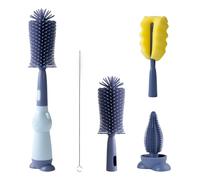 AiQInu Goupillon Biberon Silicone 4 en 1, Brosse Bébé, Nettoyeur Biberon et Tasses, Doux, Résistant aux Rayures et Durable, Sans BPA