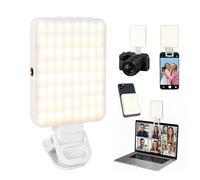 AiQInu Lumiere Telephone Selfie, 3000-6500K 128 LED Lampe à Selfie Portable, Batterie Rechargeable de 2000mAh, CRI95+, 3 Modes d'éclairage, Lampe Vidéo à Pince Portable pour Phone, Ordinateur Portable