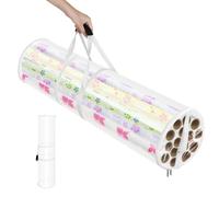 AiQInu Organisateur de Papier Cadeau, Sac de Rangement Papier Cadeau avec Poignée, Matière Pvc Transparente, Qualité Supérieure, 100x20 cm, Convient Aux Rouleaux de Papier Cadeau et de Papier de Noël