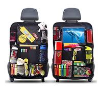 AiQInu Organisateur tablette voiture arrière enfant facile à entretenir, avec beaucoup d'espace de rangement, protection siege (2 pc)