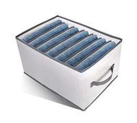 AiQInu Organisateur Vetement Placard,Boîte de Rangement Pour Jeans Pliable Lavable Organisateur Tiroir Organisateur Armoire Vêtements avec Poignée et 7 Grilles Pour Pantalons, T-shirts