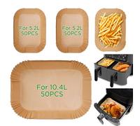 AiQInu Papier Sulfurisé pour Air Frye Ninja, 150 Pièces AF500EU 10.4L Cuisson Paper Liner, Food-Grade BPA Gratuit, Papier Parchemin Accessoires pour Friteuse Sans Huile