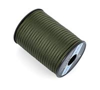 AiQInu Paracorde 4mm, 30m Corde Escalade, 9 Brins Corde en Nylon Résistance 250kg, Paracord Multifonction pour Escalade, Camping, Randonnée et Bobine pour Bracelet,Vert Militaire