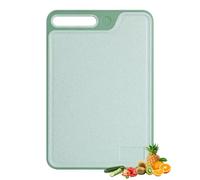 AiQInu Planche a Decouper Plastique, 37x25 cm Rectangulaire Cutting Board Cuisine, Planche à Découper avec Poignées Antidérapantes pour Légumes, Fruits, Viande, Vert