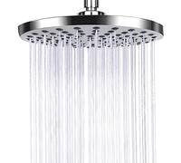 AiQInu Pomme de Douche à effet pluie Anti Calcaire, Tête de Douche en Acier Inoxydable, Fixes Economie d'Eau et Haute Pression pour Salle de Bain, 20 cm Argenté