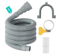 AiQInu Rallonge de Tuyau de Vidange pour Machine à Laver 1m, Tuyau d'Évacuation Universel pour Lave-Linge/Lave-Vaisselle, Kit avec Adaptateur et Fixations