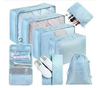 AiQInu Rangement Valise Lot de 8 Imperméable Organisateur de Voyage Packing Cubes Organiseur, sac à chaussures,Bagage Sacs