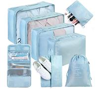 AiQInu Rangement Valise Lot de 8 Organisateur de Voyage Packing Cubes Organiseur, Sac de Toilette, Vêtements, Chaussures,Sacs à cosmétiques pour Voyage et Bagage Sacs