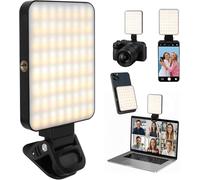 AiQInu Rechargeable Portable Selfie Light, 128 LEDs, 10 Niveaux de Luminosité & 3 Modes, CRI>95%, USB-C, Compatible Smartphone/PC pour Selfie Licht, Video Licht, Foto Licht, Youtube, Vlogging