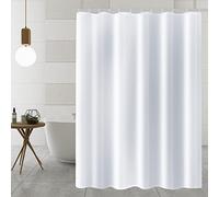 AiQInu Rideau Douche Tissu 180x180, Anti Moisissure Imperméable Lavable, Rideau Douche Blanc avec 12 Crochets pour Baignoire et Salle de Bain