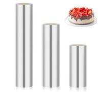 AiQInu Rodoide Transparent Patisserie 3 Rouleaux, Rhodoid Patisserie 10cm/15cm/20cmx10m, Rhodoïde Feuille, Patisserie Film Bordure Gâteau Réutilisable en Acétate pour Entourer Les Gâteaux