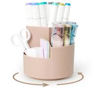 AiQInu Rotatif Pot a Crayon, Porte Organiseur Bureau, Porte-Stylos Pivotant à 360 Degrés avec 3 Compartiments, Rangement Stylo de Bureau Grande Capacité pour Papeterie, Maquillage, L'artisanat