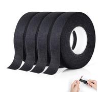 AiQInu Ruban Adhésif Isolant Électrique Noir, Lot De 4 (19mm x 15m),Ruban En Tissu,Résistant et Déchirable, Électricien Ruban pour Réparations Électroniques, pour Faisceaux de Câbles, Voiture Moto