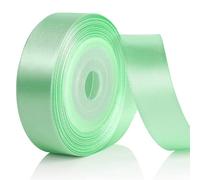 AiQInu Ruban Satin Vert, 25mm X 22m,Ruban Cadeau Couture Satin de soie pour Décoration de Mariage, l'artisanat de Décoration de la Maison, Fête Gâteau, Emballage Gâteau, Coffrets
