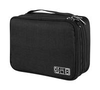 AiQInu Sac Câble Multifonctionnel Sac de Voyage Universel Électronique Cable Management Cubes 3 Couche pour Tablette, Disque Dur Externe, Chargeur, Adaptateurs, Cartes Mémoire, Câbles USB