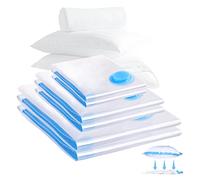 AiQInu Sac Rangement Sous Vide Aspirateur, 6 Pièces （2XL 100x80 + 2L 80x60 + 2M 60x40cm）Sac Sous Vide Vetement,Réutilisable Housse Rangement sous Vide pour Rangement Vetement,Literie, Couette