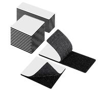 AiQInu Scratch Autocollant Double Face, 24 Paires Bande Scratch Adhésif Autocollant, Adhésives puissant Hook Loop Rubans pour Ménage,Bricolage Et l'artisanat,Rectangle/Carré