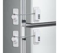 AiQInu Securite Fenetre Enfant, 2 Pièces Bloque Fenetre avec Code à 3 Chiffres, Serrure de Porte de Réfrigérateur Sans Perçage, Securite Frigo pour Convient aux Fenêtres Armoire Tiroir