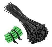AiQInu Serre Cable Réglables 200mm×4.8mm, 100pcs Collier de Serrage Noir à la Traction 21kg, Durable Résistant au UV-Bien Fait DIY Projet, Bricolage, Jardinage