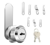 AiQInu Serrure Métallique 20 mm, avec 7 Plaques de Serrure Différentes et 2 Clés, pour Boîte aux Lettres, Armoire, Casier, Boîte à Outils, Classeur