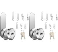 AiQInu Serrure Métallique 20 mm, avec 7 Plaques de Serrure Différentes et 2 Clés, pour Boîte aux Lettres, Armoire, Casier, Boîte à Outils, Classeur (Lot de 2)