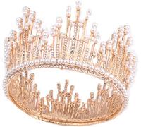 Aiqiua Crown Tiara, Crystal Pearl Bride Wedding Queen Couronnes décoratives, accessoires de cheveux en strass en cristal couronne incrustée, pour photo/vacances/exquise et vêtements Perfect Match