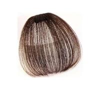Air Bangs Outils de coiffure Extension de cheveux à clipser Frange de cheveux humains Postiche naturel Frange à clipser for femmes Hair Extensions for Daily Wear(Light Brown)