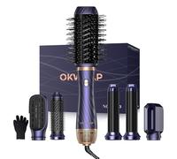 Air Brush OKWRAP 6 en 1 Air Styler Brosse Soufflante Hair Styler Avec 6 Accessoires Seche Cheveux Fer a Boucler Brosse Soufflante, Brosse Lissante Pour Cheveux, Pour Sécher, Lisser